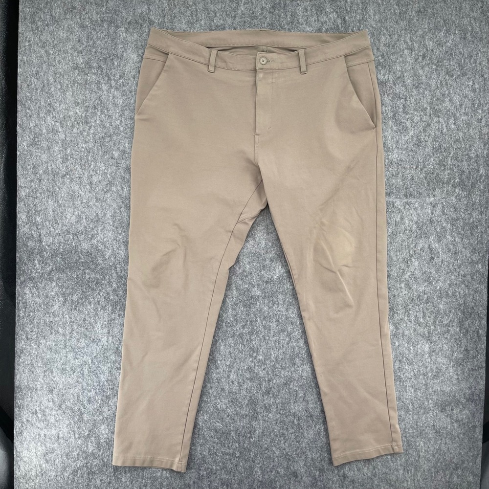 BYLT Premium Basics Everyday Pant 2.0 Mens 40 Skinny Fit Khaki Tan